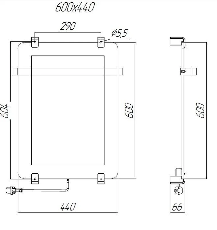 Электрический полотенцесушитель Allen Brau Infinity 60x44 00325656 цвет Черный