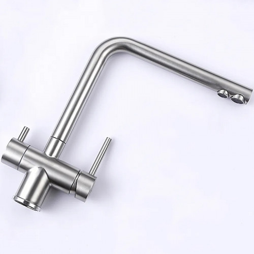 Смеситель для кухни Frap H899 F43899-3 Сатин нержавеющая сталь