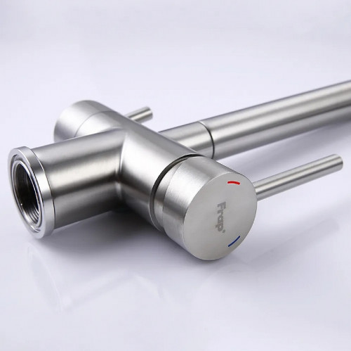 Смеситель для кухни Frap H899 F43899-3 Сатин нержавеющая сталь