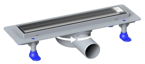Душевой лоток Loranto Prime Skala 50 4026.0Y050K.050.1 с решеткой цвет Нержавеющая сталь / под плитку