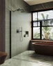 Душевая перегородка Maybah Glass MGD-700-6ш 790x1950 в широком профиле Черный стекло сатиновое