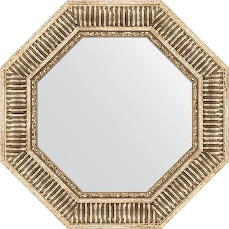Зеркало Evoform Octagon 58х58 BY 3814 в багетной раме - Серебряный акведук 93 мм стекло