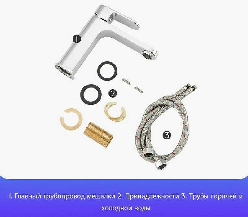 Смеситель для раковины Gappo G83 G1083 Хром латунь