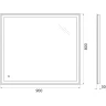 Зеркало BelBagno SPC-GRT-900-800-LED-TCH 90 с подсветкой с сенсорным выключателем стекло