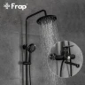 Душевая система Frap H49-6 F2449-6 Черная матовая Хром латунь на стену