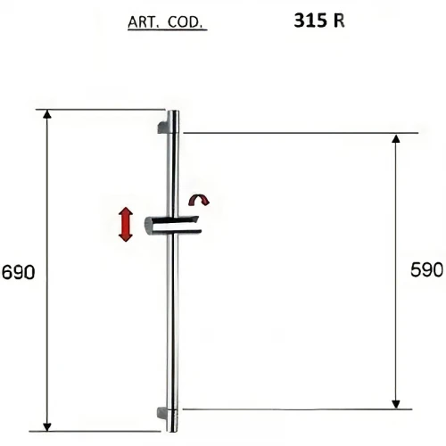 Душевая штанга Remer 315R Хром