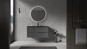 Тумба с раковиной Parly Spa Rhea 80 Rhea80 10133 подвесная Серая матовая