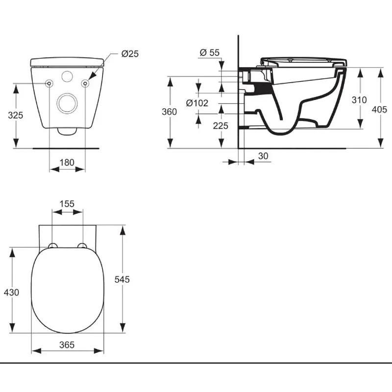 Унитаз подвесной Ideal Standard Connect E272701 цвет Белый с сиденьем Микролифт