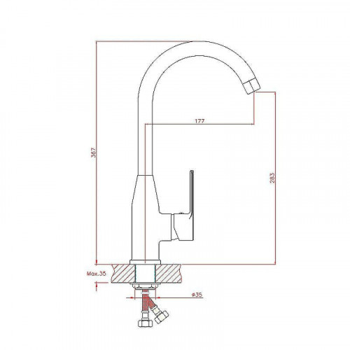 Смеситель для кухни Cron CN70129 Хром