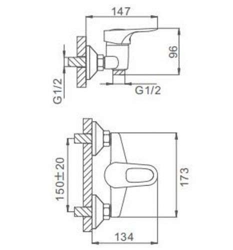 Смеситель для душа Frap H28 F2028-B Хром