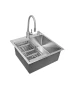 Кухонная мойка Wisent 50 WGS35050/W02-114/W405A/W302644/W74004-9  со смесителем цвет Сатин