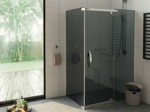 Душевой уголок Alex Baitler 120x90 AB244-120 профиль Хром стекло тонированное