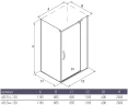 Душевой уголок Alex Baitler 120x90 AB244-120 профиль Хром стекло тонированное