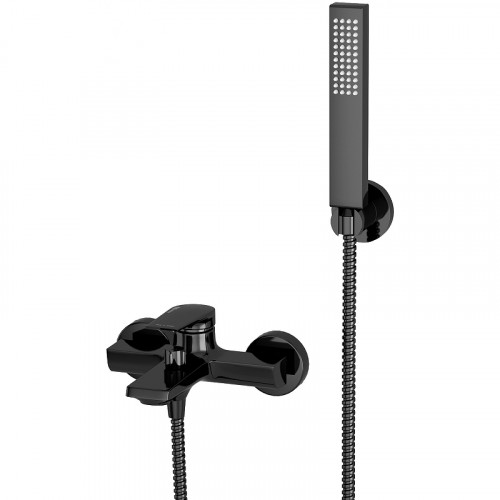 Смеситель для ванны WasserKRAFT Glan 6601 Черный глянцевый латунь на стену