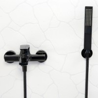 Смеситель для ванны WasserKRAFT Glan 6601 Черный глянцевый латунь на стену