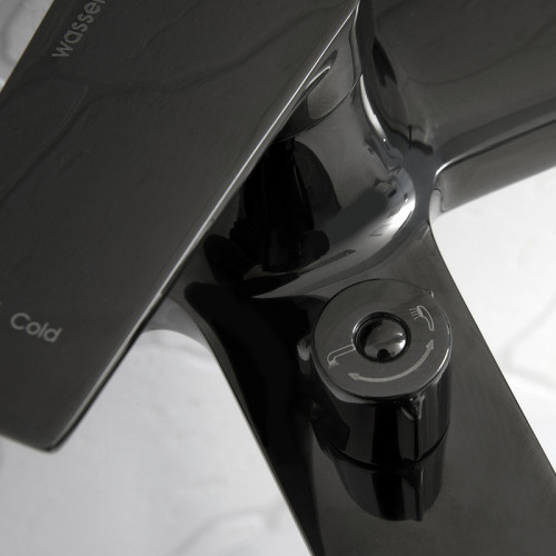 Смеситель для ванны WasserKRAFT Glan 6601 Черный глянцевый латунь на стену