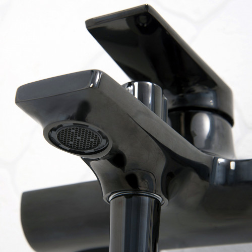 Смеситель для ванны WasserKRAFT Glan 6601 Черный глянцевый латунь на стену