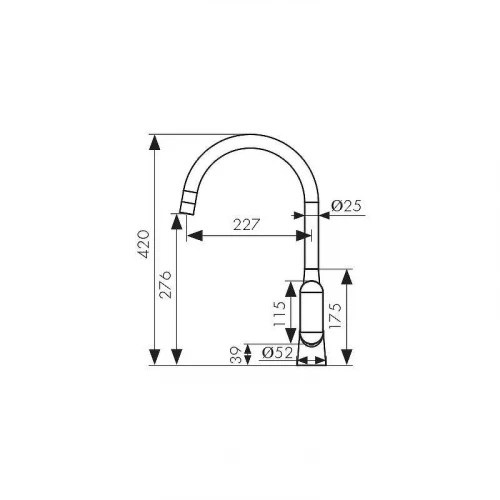 Смеситель для кухни Kaiser Arena 33244-15 цвет Вороненая сталь