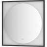 Зеркало Defesto Eclipce 80х80 DF 2233R с подсветкой 18W-3000К/в багетной раме/ИК - выключатель/Теплый белый свет/Черная рама