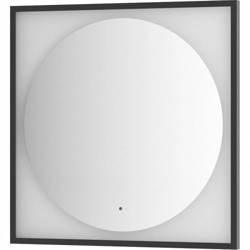 Зеркало Defesto Eclipce 80х80 DF 2233R с подсветкой 18W-3000К/в багетной раме/ИК - выключатель/Теплый белый свет/Черная рама