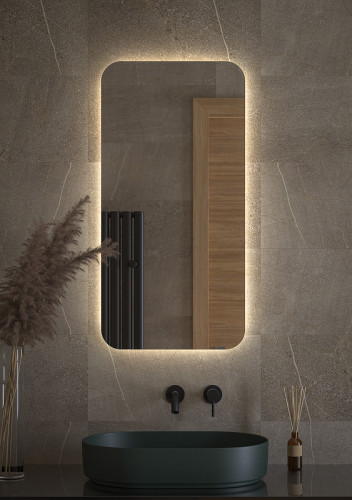 Зеркало Defesto Opti 50x100 DF 2805 с подсветкой 28W-4500К/Без выключателя/Нейтральный белый свет