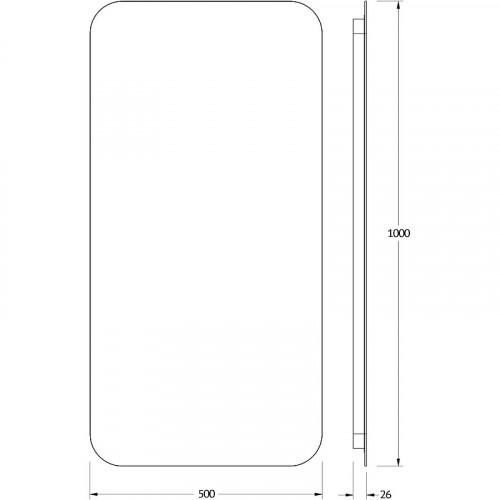 Зеркало Defesto Opti 50x100 DF 2805 с подсветкой 28W-4500К/Без выключателя/Нейтральный белый свет