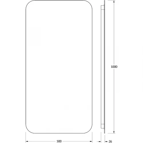 Зеркало Defesto Opti 50x100 DF 2805 с подсветкой 28W-4500К/Без выключателя/Нейтральный белый свет