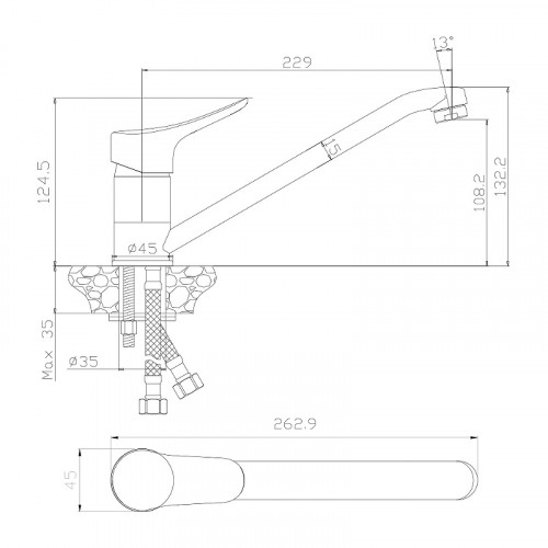 Смеситель для кухни Olive's Arriba 09400AR Хром