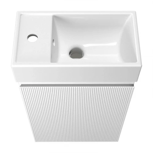 Тумба с раковиной Wellsee WC Area 40 L 221801002 подвесная цвет Белый матовый