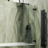 Шторка для ванны Maybah Glass MGV-655-6 705х1400 поворотная на петлях Черный стекло сатиновое