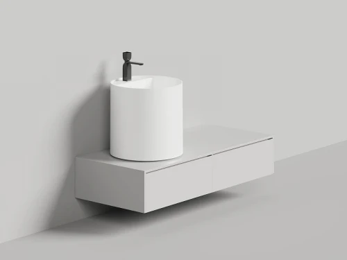 Раковина накладная Salini Armonia Round Top 03 45 130423TM цвет Белый матовый