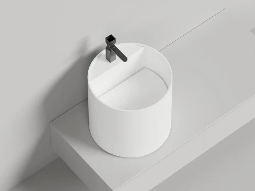 Раковина накладная Salini Armonia Round Top 03 45 130423TM цвет Белый матовый