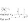 Смеситель для ванны Paffoni Light LIG001ST Сталь латунь встраиваемый