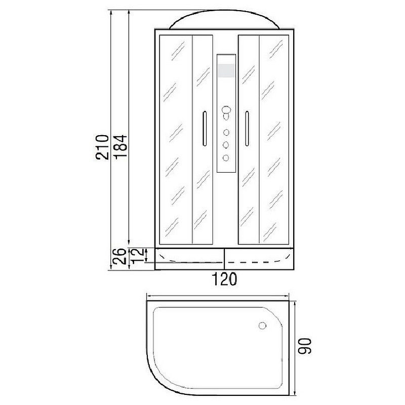 Душевая кабина River Dunay 120x90 ТН R 10000003135 с поддоном