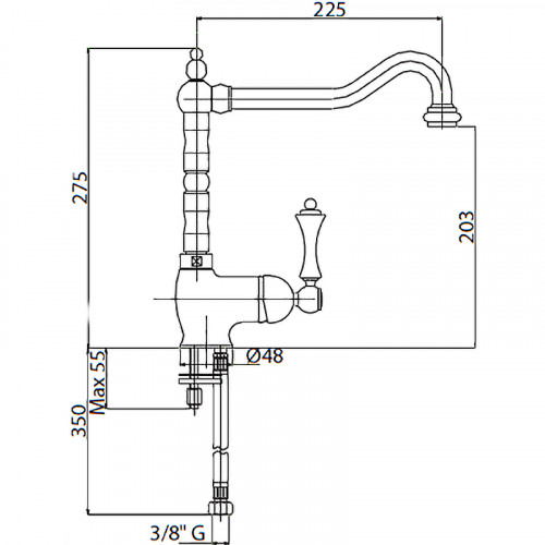 Смеситель для кухни Cezares Margot MARGOT-LLM2-01-Bi Хром латунь