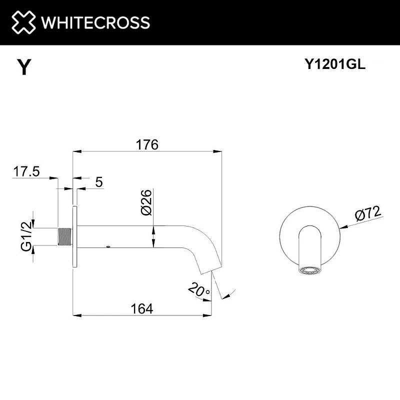 Излив для смесителя Whitecross Y gold Y1201GL цвет Золото
