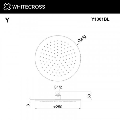 Верхний душ Whitecross Y black Y1301BL цвет Черный матовый