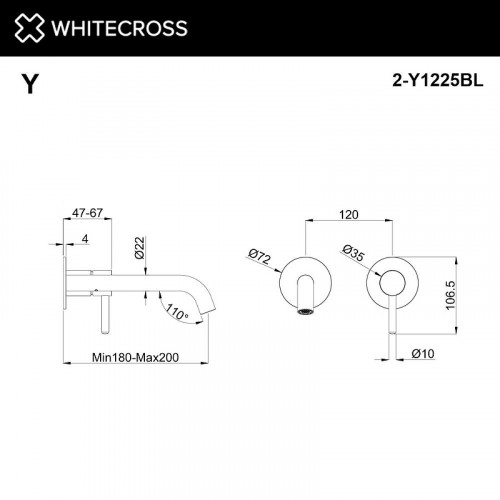 Смеситель для раковины Whitecross Y black 2-Y1225BL цвет Черный матовый