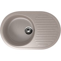 Кухонная мойка Ulgran Classic U-107-302 Песочная искусственный камень (литьевой мрамор) встраиваемый