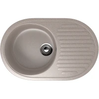Кухонная мойка Ulgran Classic U-107-302 Песочная искусственный камень (литьевой мрамор) встраиваемый
