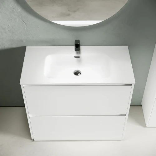 Тумба под раковину Sancos Libra Floor 90 LB90FW Белый глянец МДФ / ЛДСП