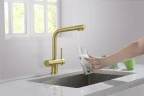 Смеситель для кухни Timo Saona 2396/17F Золото матовое латунь
