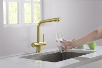 Смеситель для кухни Timo Saona 2396/17F Золото матовое латунь