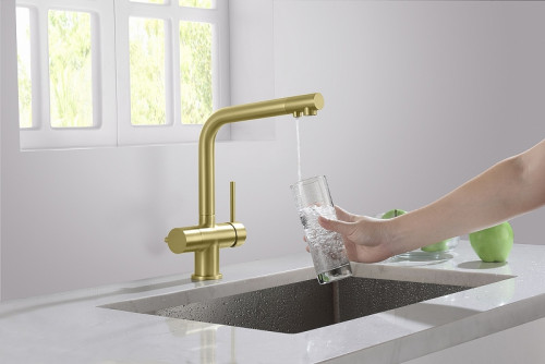 Смеситель для кухни Timo Saona 2396/17F Золото матовое латунь