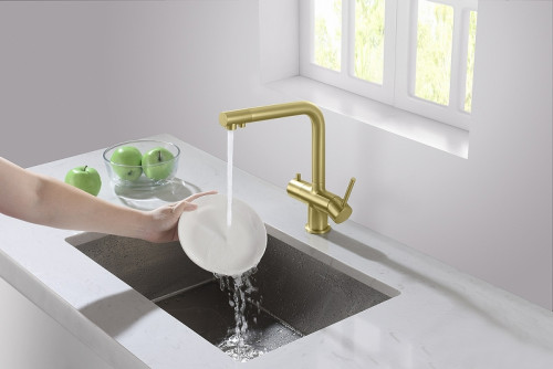 Смеситель для кухни Timo Saona 2396/17F Золото матовое латунь