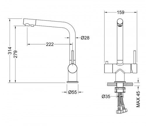 Смеситель для кухни Timo Saona 2396/17F Золото матовое латунь
