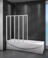 Шторка на ванну Cezares Relax 120 L RELAX-V-5-120/140-P-Bi-L профиль Серый стекло рифленое