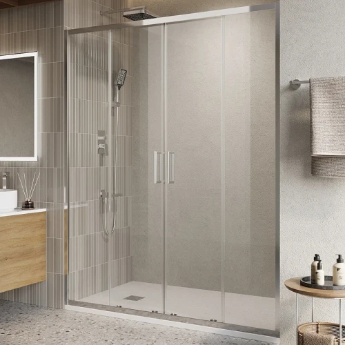 Душевая дверь BelBagno Luce 160 LUCE-BF-2-160-C-Cr профиль Хром стекло прозрачное