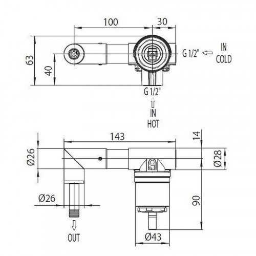 Смеситель для раковины Bossini Teo Z00732.073+Z00801 цвет Черный матовый