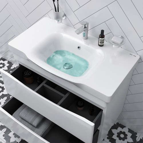 Тумба под раковину AM.PM Like 80 M80FHX0802WG подвесная Белая МДФ / ЛДСП